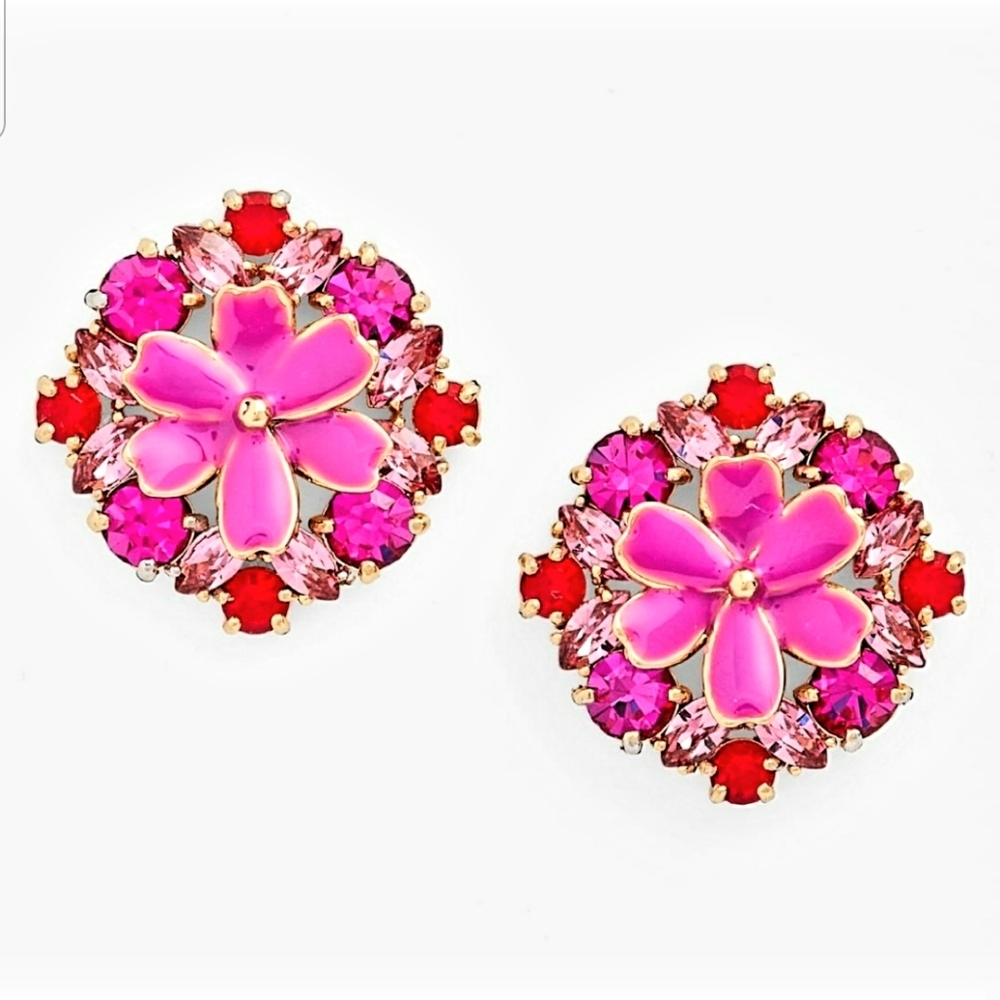 Kate Spade New York Pink Crystal Stud Earrings NWT